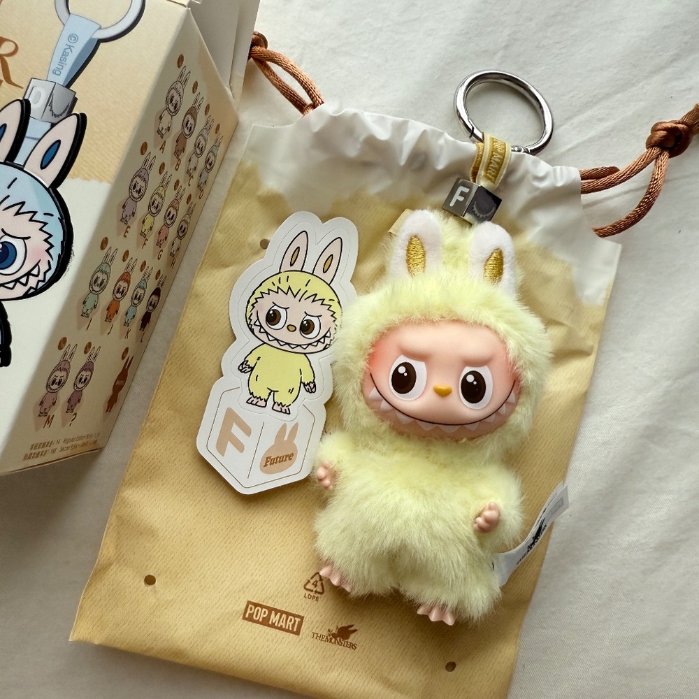 authentic labubu pin for love 'f'